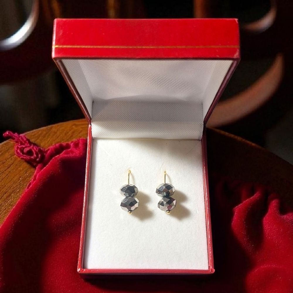 Elegant Gold And Smokey Sparkle Earrings